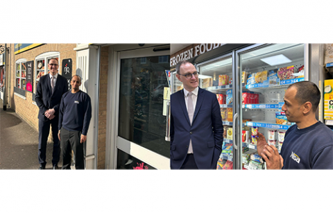 MP Ian Sollom visits Nisa, owned by Amit Puntambakar