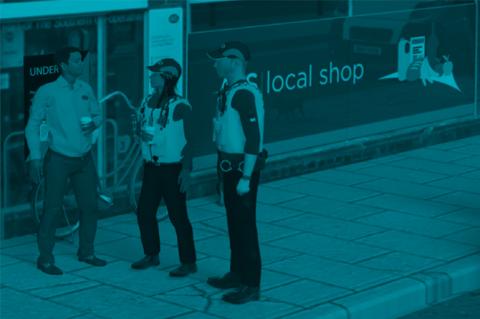 Police outside a local shop