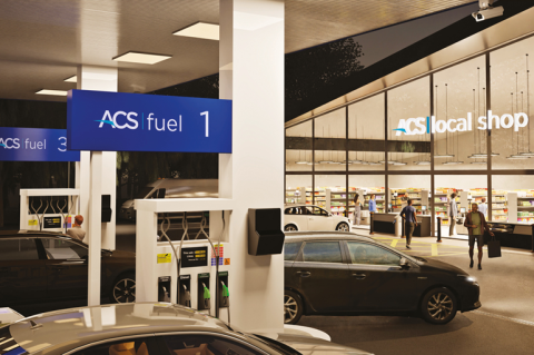 Cars in a forecourt