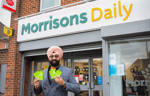 Man outside Morrisons Daily