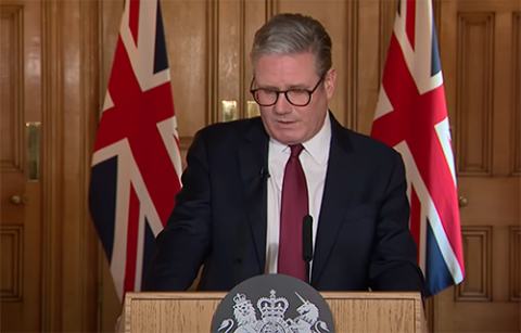 Keir Starmer speaking about the UK Riots