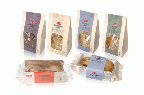 A selection of baked goods on a white background