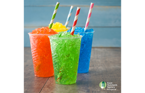 Image of four slush ice drinks on a table