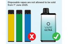 Disposable vapes are not allowed to be sold from 1st June 2025